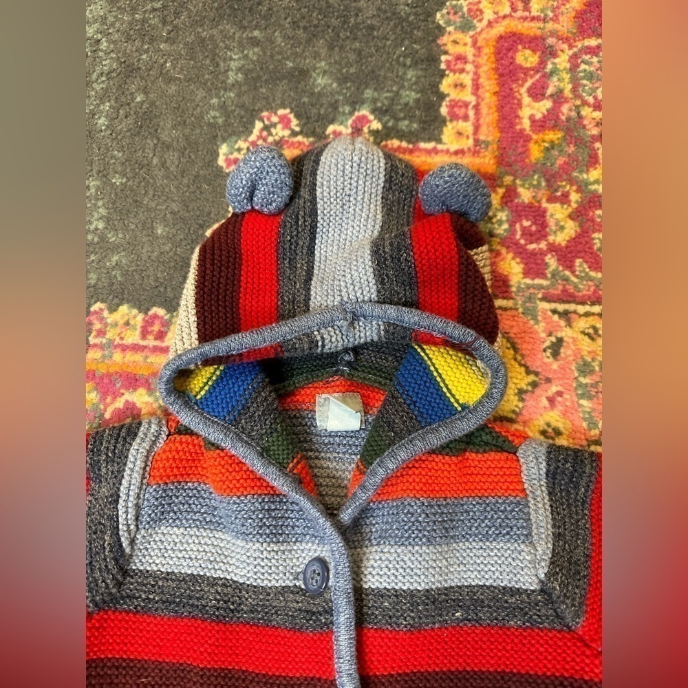 Baby Gap Striped Bear Ear Sweater - Picture 2 of 6